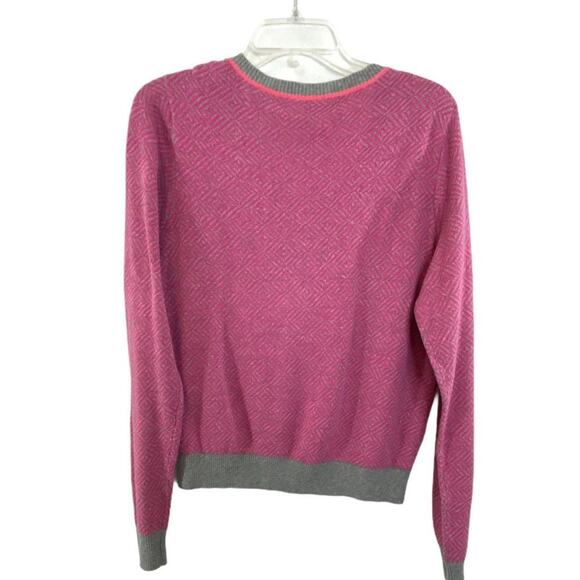 Cabi Y2K Pink Gray Geometric Lightweight Button Front Layering Cardigan Large - Picture 4 of 6